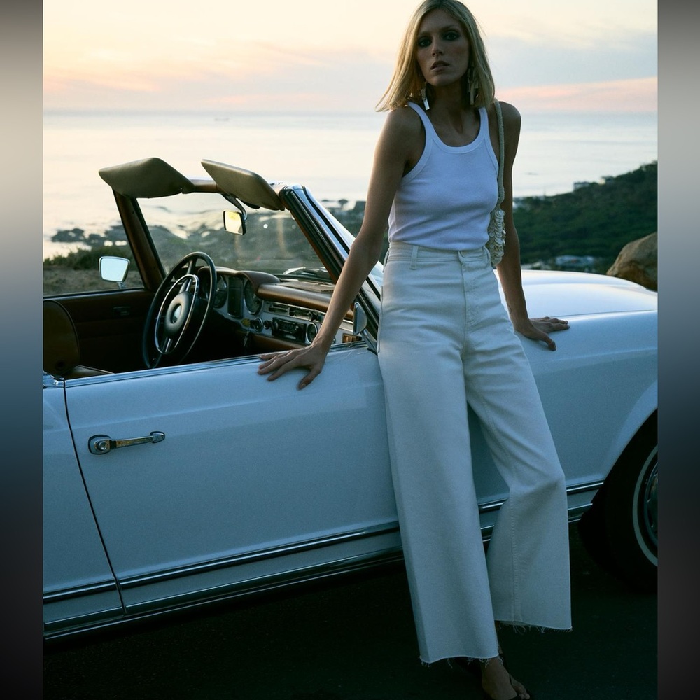 Zara High Waist Marine Straight (Ecru)